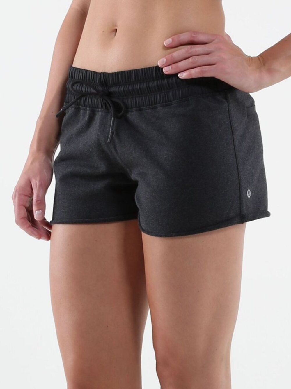 RARE Lululemon Blissed Out Shorts HEATHER BLACK SIZE 6